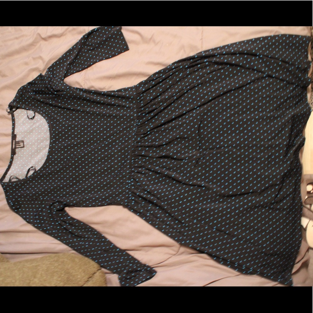Black long-sleeve, patterned dress